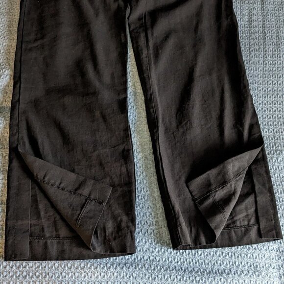 Women's "H&M" Black Wide-Straight Leg, High Rise Casual Zip Pants; Size 4 - Picture 4 of 6